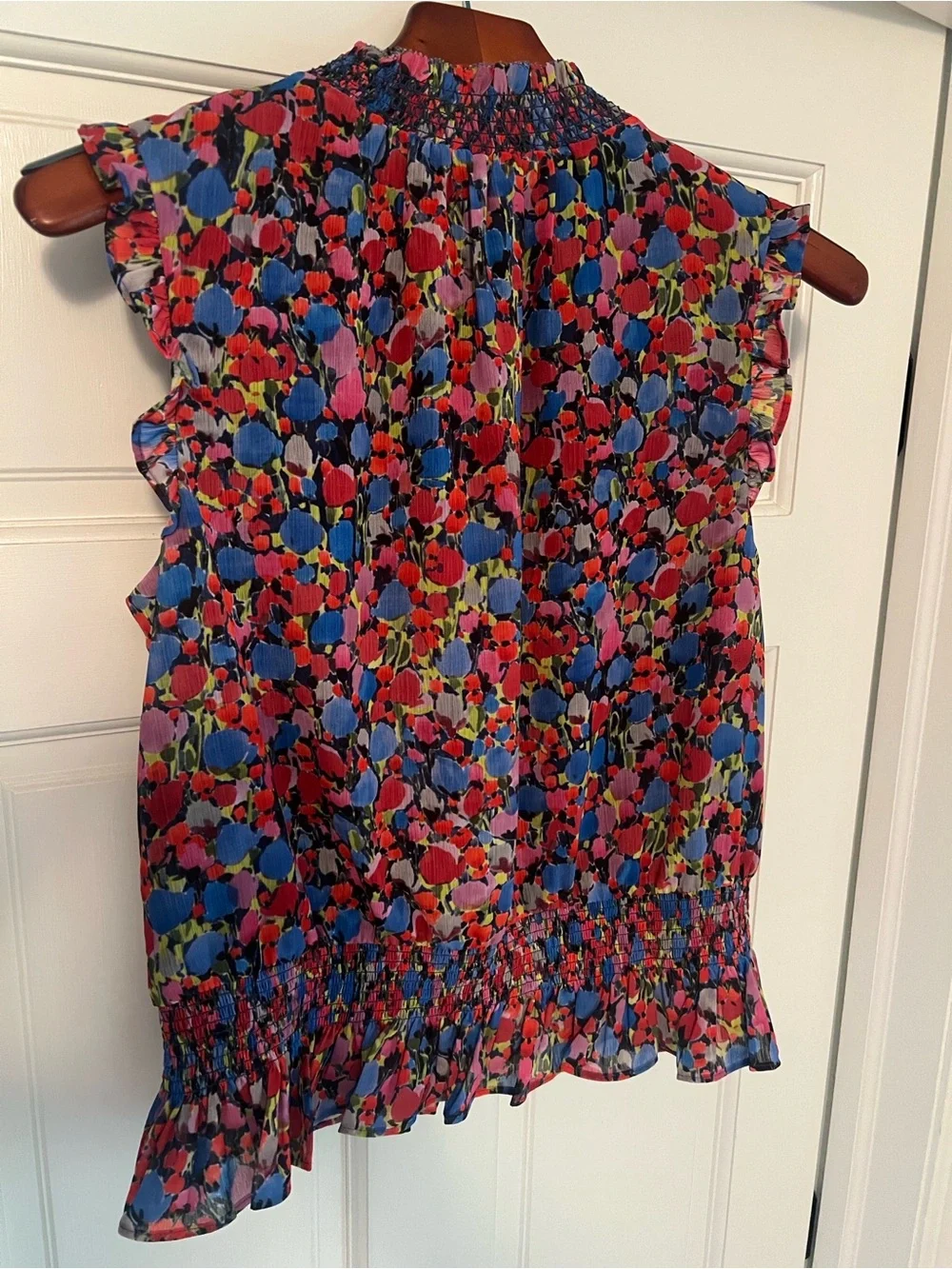 J Crew Sleeveless Mockneck Top in Watercolor Floral Print | Sz 8